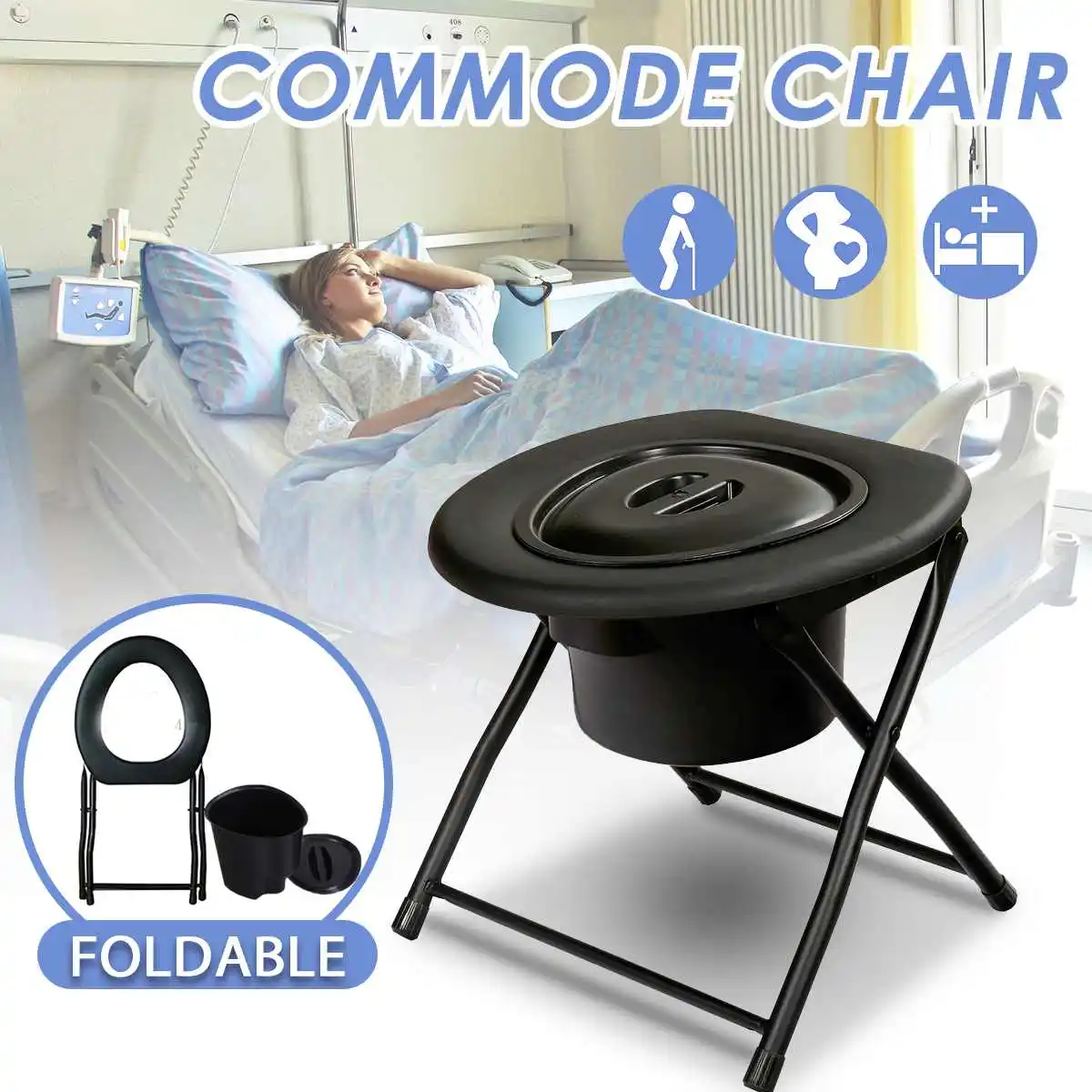 

Foldable Toilet Chair Commode Seat Chair For Elderly Pregnant Women Portable Potty Toilet Seat For Ourdoor Camping Fishing Chair