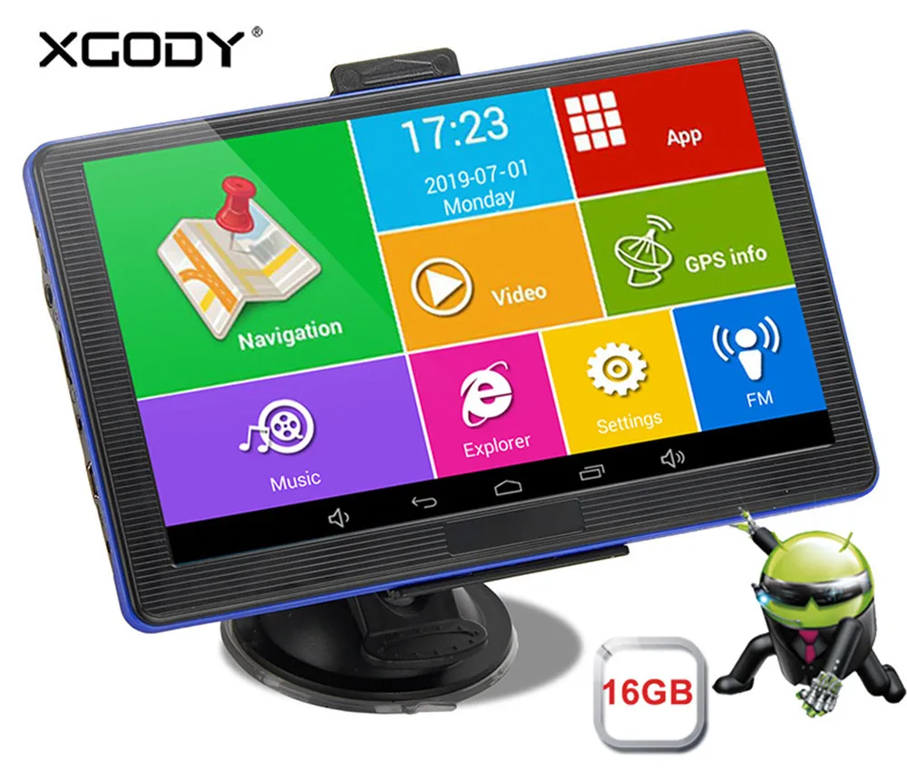 Xgody 886 Plus 7 ''Android Автомобильный GPS навигатор 512 М + 16 Гб Грузовик Авто Gps навигация
