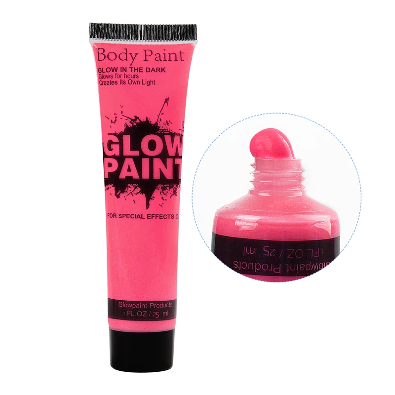 Pink 5 цветов, светящаяся в темноте краска для лица, боди-арт, УФ, светящаяся краска для лица, краска для тела s Fashion Festival, макияж на Хэллоуин, необычная краска для тела, 10 мл - Цвет: Pink