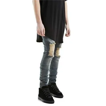 

Mens Cool Designer Brand Black Jeans Skinny Ripped Destroyed Stretch Slim Trousers Hip Hop Pants 2019 Denim Jeans Holes For Men