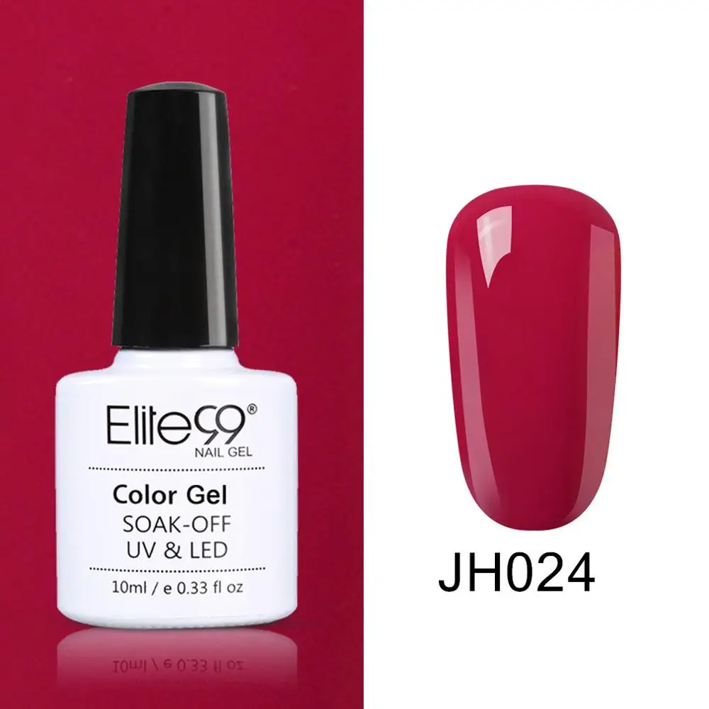 Elite99 винно-красный гель лак для ногтей 10 мл для дизайна ногтей маникюрный набор Гибридный гель Лаки нужно базовое верхнее покрытие для полигелевого лака - Цвет: JH024