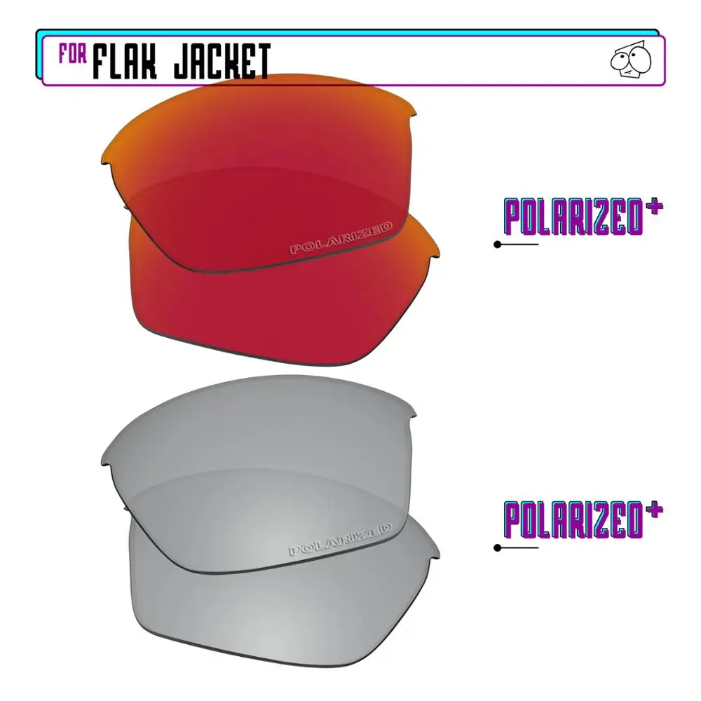 Ezreplace Polarizzati Lenti Di Ricambio Per-Oakley Flak Jacket Occhiali Da Sole-Sir P Plus-Redp Più