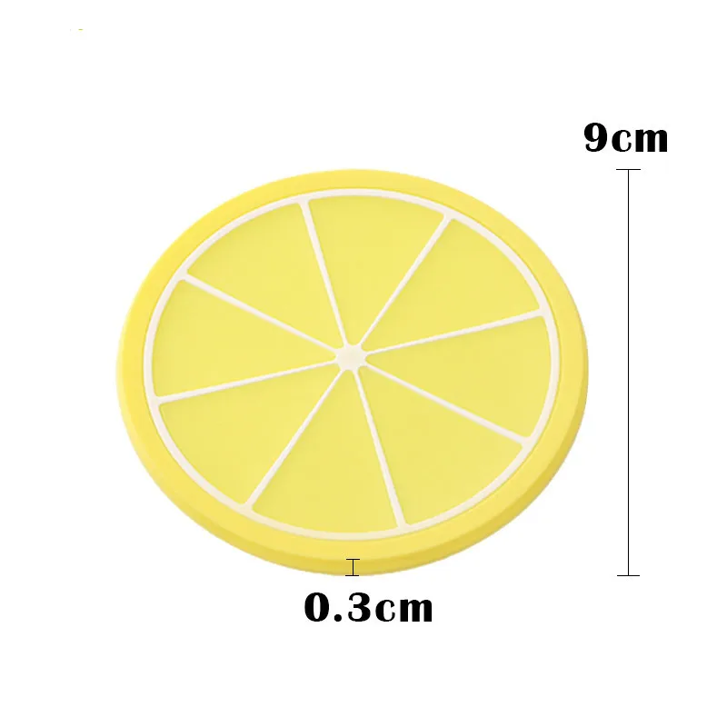 Familysky 1 шт. 9 см стол в форме фруктов коврик милый красочный силиконовый круглый Арбуз Лимон Оранжевый подстаканник Подушка термостойкий Коврик