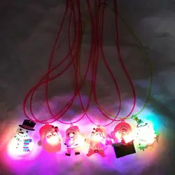 Светодиодное мигающее ожерелье вечерние игрушки подарок для детей Дети светящееся Ожерелье Подвески рождественские украшения мультфильм
