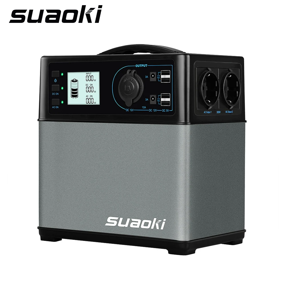 

Suaoki 400Wh Portable Solar Power Generator Supply Station Charged Power Up Electronic Devices Lighting and Jump Starter Cars