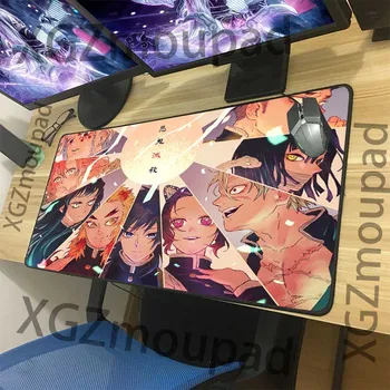

XGZ animation Mouse Pad Black lock edge demon killer kimetsu no YAIBA computer desk mat speed rubber anti slip mouse pad XXL