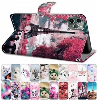 

For Case Samsung Galaxy S9 Plus S8 S7 S6 S5 Flip Leather Book Cover Phone Case Cute Box Tiger Wolf Cat Dog Horse Tower DP08F