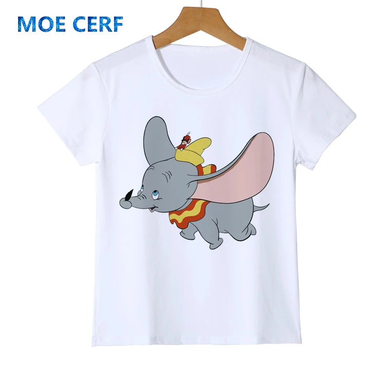 Летняя Детская футболка с героями мультфильмов Kawaii одежда для маленьких мальчиков и девочек футболки с принтом Dumbo Kawaii, футболка с короткими рукавами и круглым вырезом Y31-4 - Цвет: 5