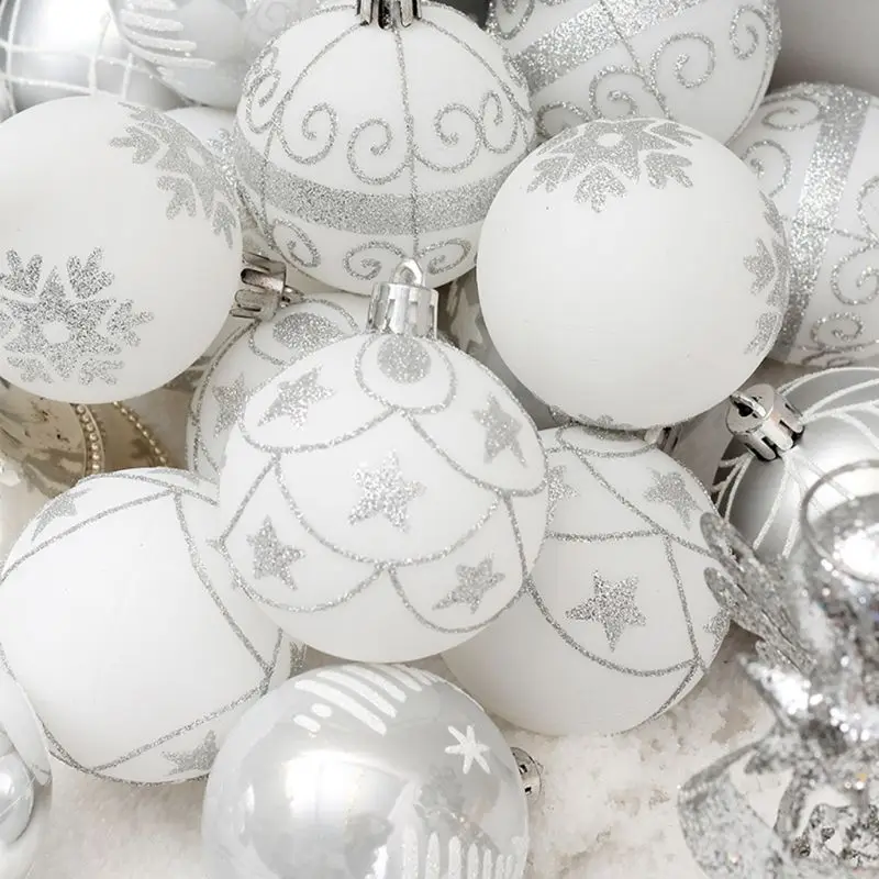 Рождественский чистый белый шар форма дерева кулон безделушки плюшевые украшения из пенопласта M6CE
