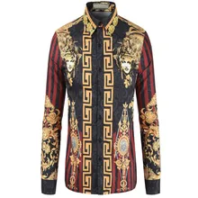 Высококачественная Мужская Повседневная модная рубашка в этническом стиле с 3D принтом, мужская летняя рубашка с длинным рукавом