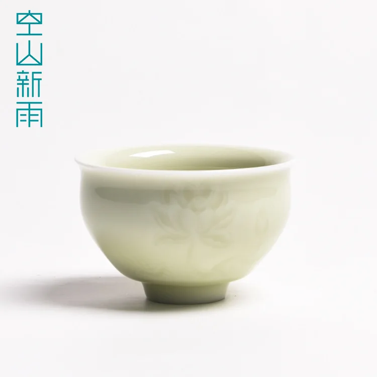 Фарфоровый чайный сервиз Longquan, керамическая чашка премиум класса для дома - Цвет: Арбузно-красный