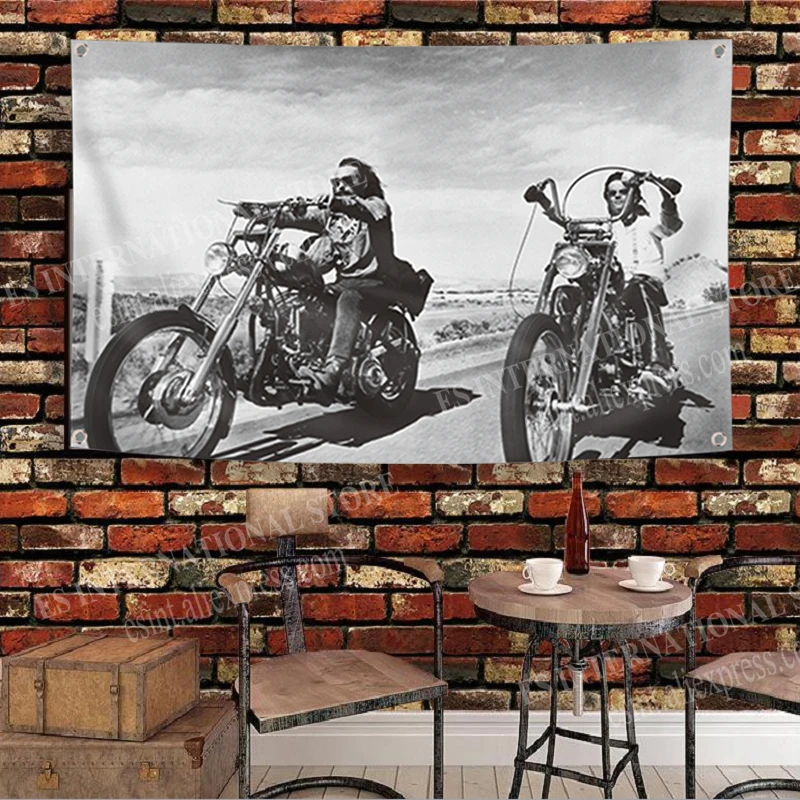 Ride Fast Live Hard Motorcycle Wall Banner – 3x5 Foot Biker Flag, New With Tags, Perfect For Garage Or Man Cave