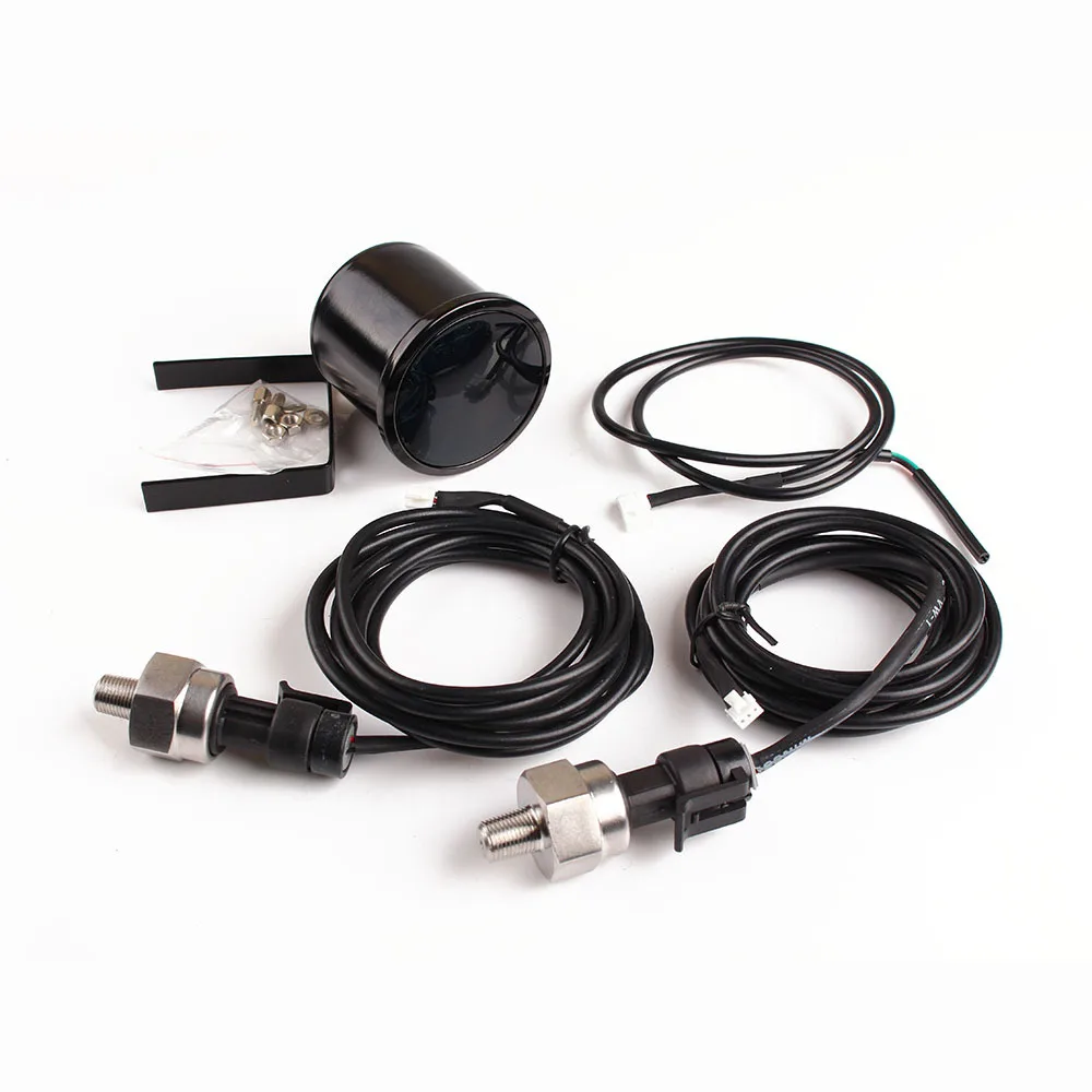 2 дюйма 52 мм Автомобильный двойной цифровой дисплей Air Turbo Boost манометры красный PSI Автомобильный манометр пневматический амортизатор манометр