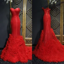 Это Yiya Вечернее Платье бордовое без рукавов поезд платье в виде раструба Элегантный без ремешков, на шнуровке вечерние Robe de Soiree E1020