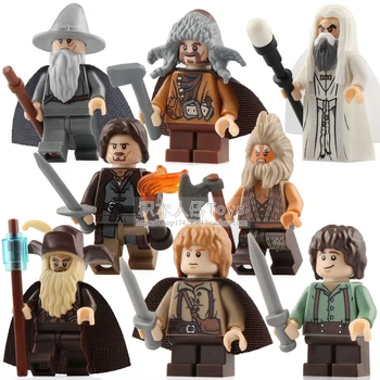 

LEGO Blocks Minifigures 8Pcs/Set The Lord of the Rings The Hobbit Legolas Greenleaf Frodo Baggins Gandalf Toys for children