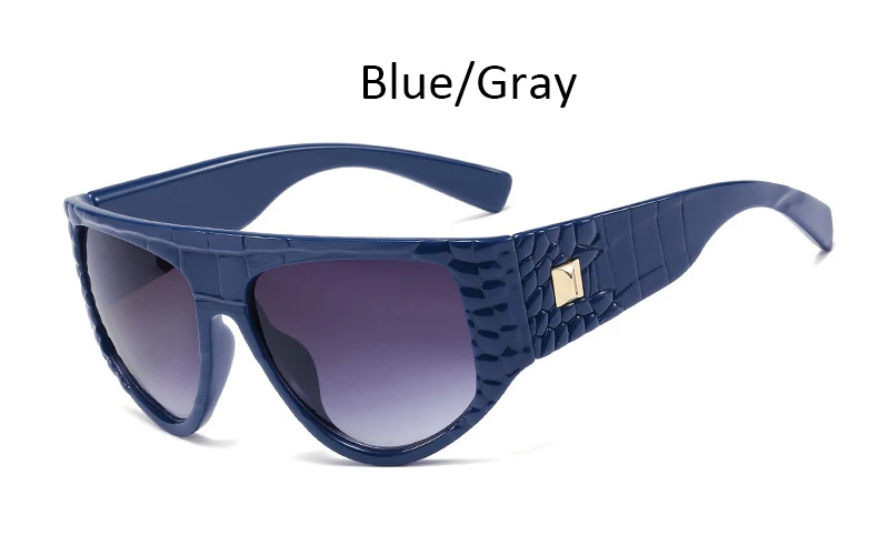 Blue Gray Градиентные негабаритные женские солнцезащитные очки-авиаторы, модная большая оправа, Ретро стиль, винтажные женские солнцезащитные очки, модные оттенки Gafas de sol - Цвет линз: Blue Gray