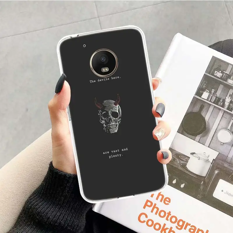 TR280-6 Рогатый сатаны чехол для Motorola Moto G7 G6 G5S G5 E4 плюс G4 E5 играть X4 Мощность TPU с рисунком индивидуальная крышка телефона - Цвет: TR280-6