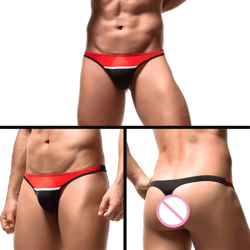 2019 новые мужские шелковые ультра тонкие лоскутные Стринги сексуальные пенис
