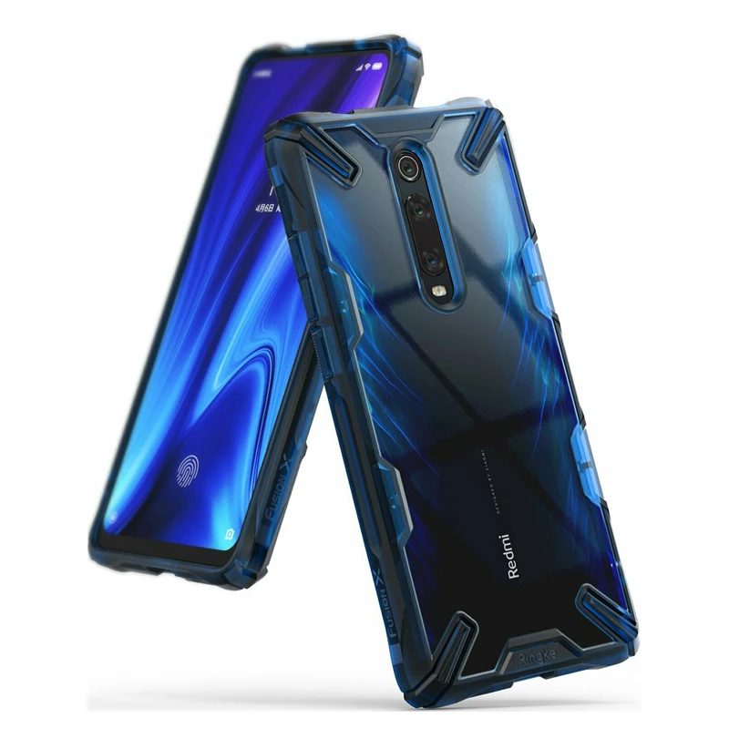 Чехол Ringke Fusion-X для Xiaomi mi 9T(mi 9T Pro), Прозрачная Жесткая задняя крышка из поликарбоната, мягкая ТПУ Рамка для Red mi K20(K20 Pro - Цвет: Blue  for Mi 9T(Pro)