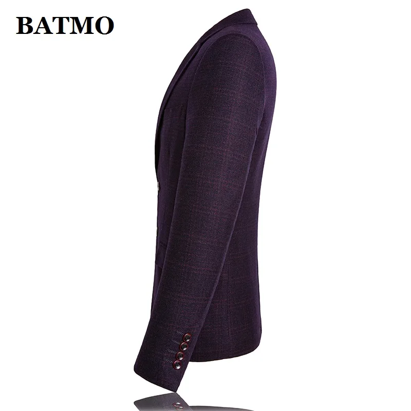 BATMO new arrival autumn high quality plaid casual slim blazer men,male suits,men's jackets,plus-size M-4XL 1910