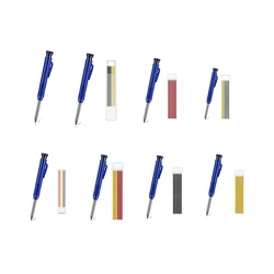 Jeu de crayons de charpentier solide, fils affûteur intégré, trou profond, marqueur mécanique, stylo de marquage 