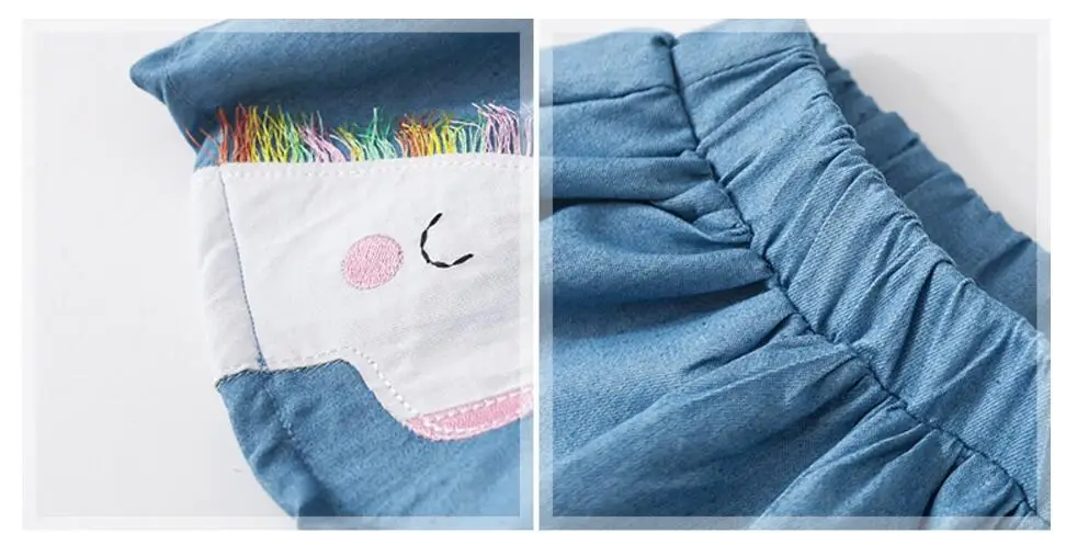 Little Maven/Летняя одежда для маленьких девочек Джинсовая цветная хлопковая мини