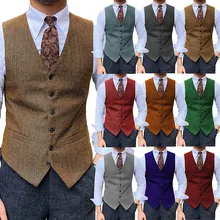 Men's Suit Vest Business Slim Fit Vest Retro Steampunk Vest Wedding Groom Vest Men Sleeveless Waistcoat