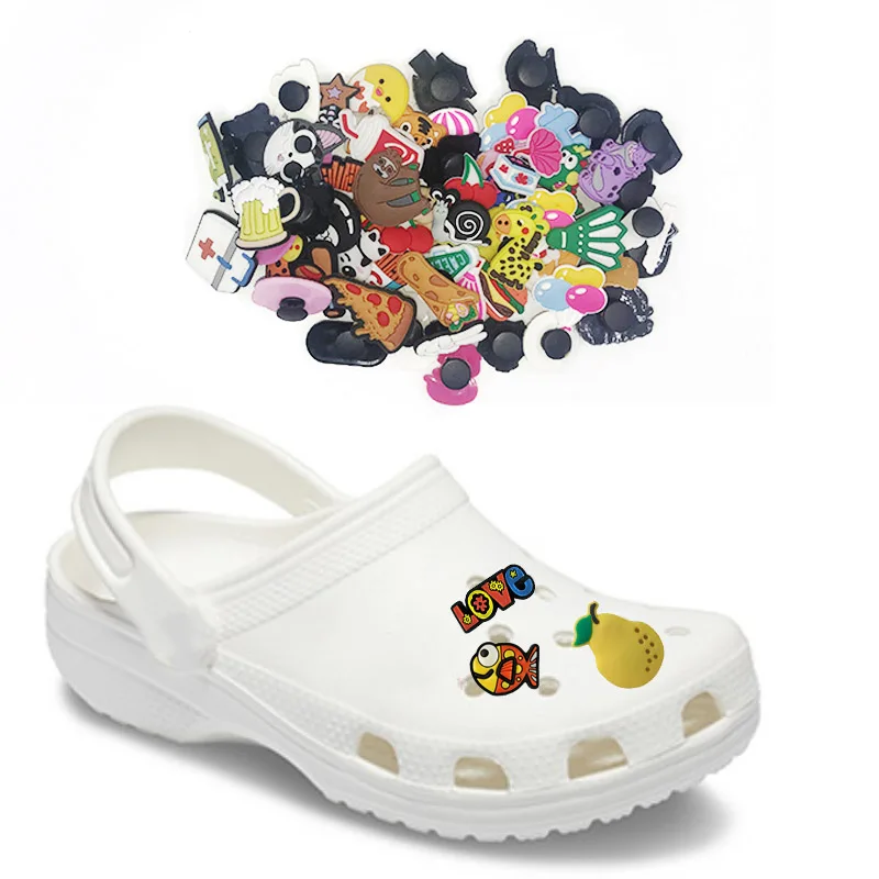 Charms Shoes Decoration. 6 PCS Shoe Charms Wristband Bracelet Shoe Accessories for Clog Sandals Shoes 2D PVC Crocs Charms