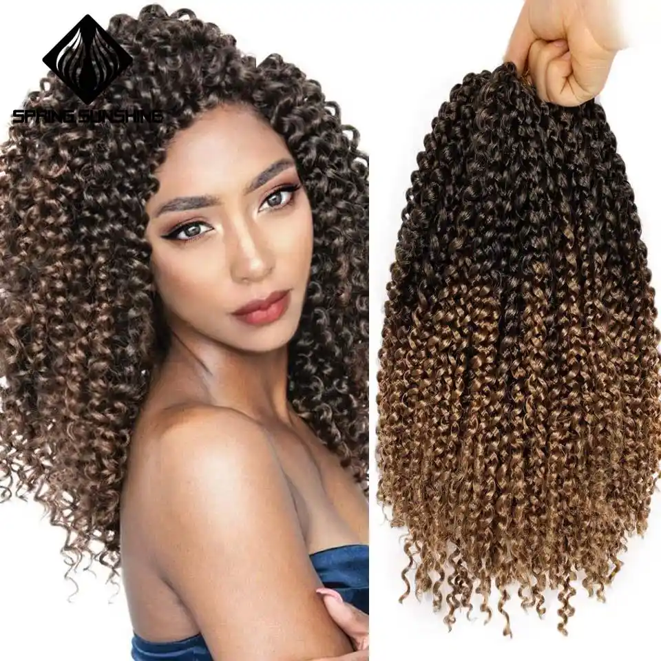 Spring Sunshine Ombre Bob Marley Braids Crochet Hair Braid