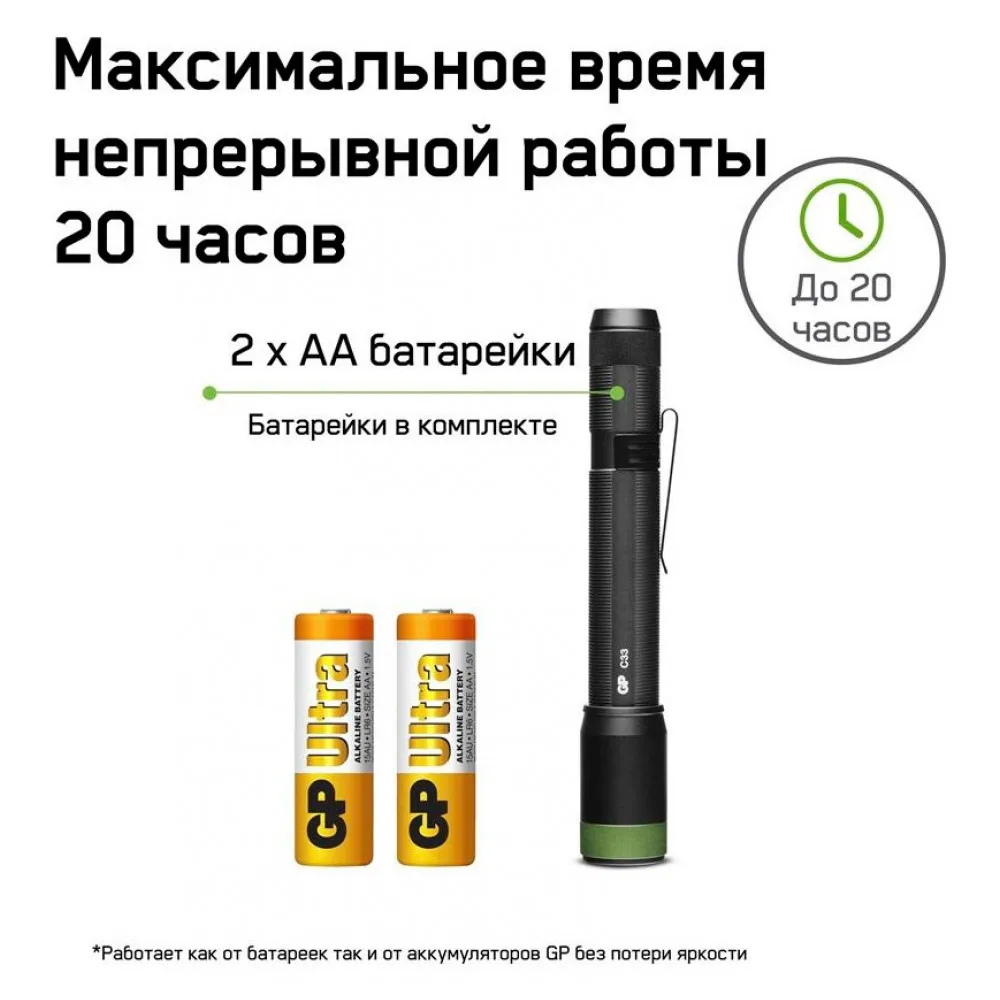 Фонарь GP C33BE ручной светодиодный