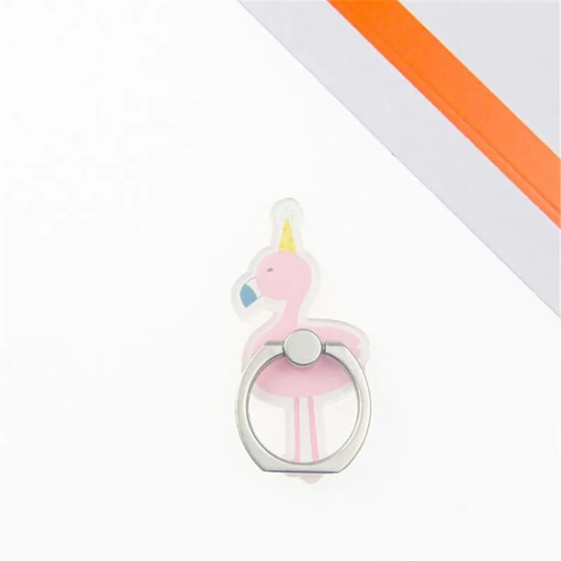 2019 New Acrylic Cartoon Stay Cute Finger Ring Flamingo Cat Ice Cream Mobile Phone Ring Bracket For IPhone6S 7 8P Xs