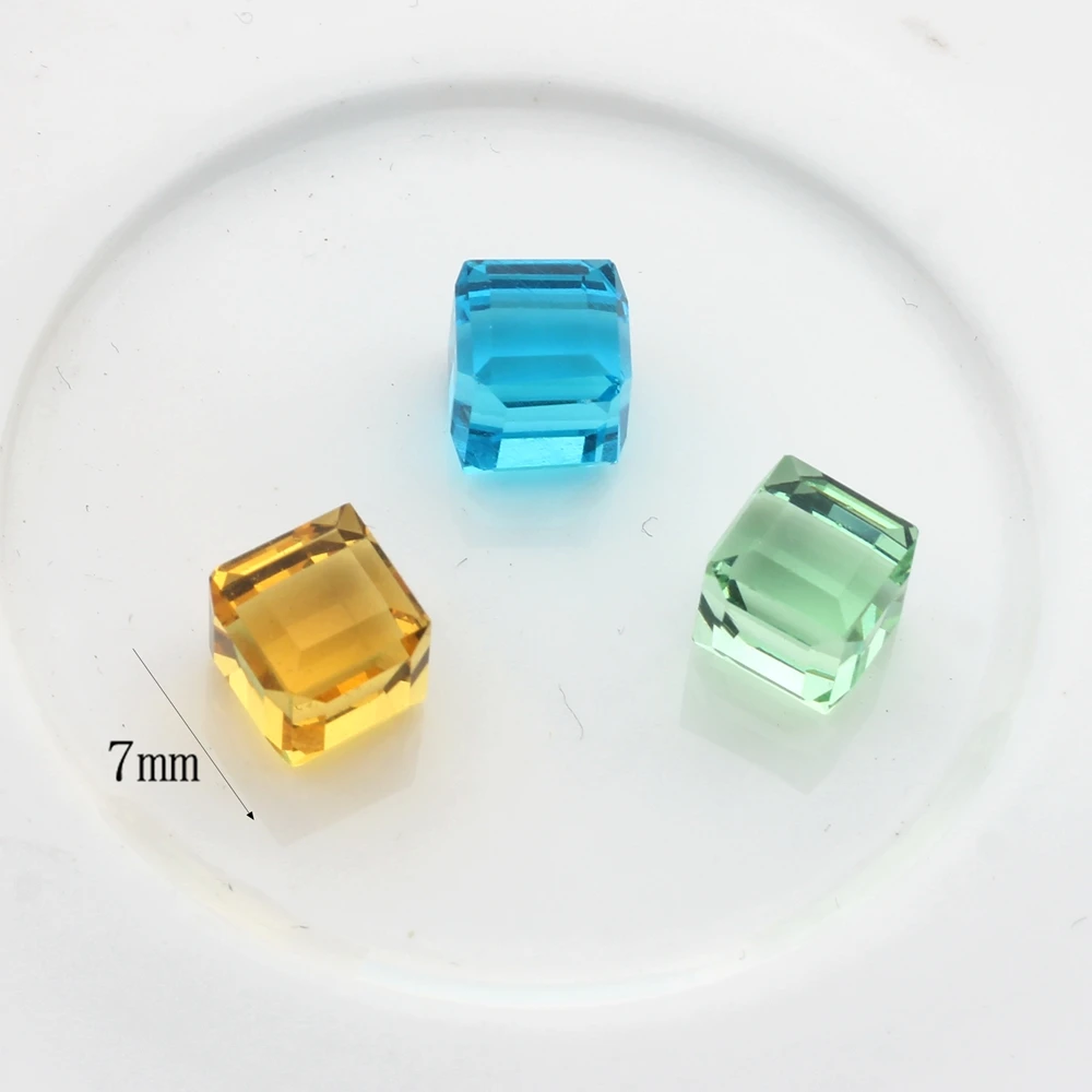 Craftdady 180pcs Cube Glass Beads - 6mm Square Crystal Beads In 9 Colors For Jewelry Making
