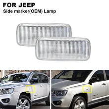 2x lear lens OEM Front Side Marker Light For Jeep Patriot Compass Commander Liberty Chrysler Sebring Avenger Caliber 2007-2011 beler chrome door handle cover trim for dodge avenger caliber magnum for chrysler town country sebring sedan for jeep compass