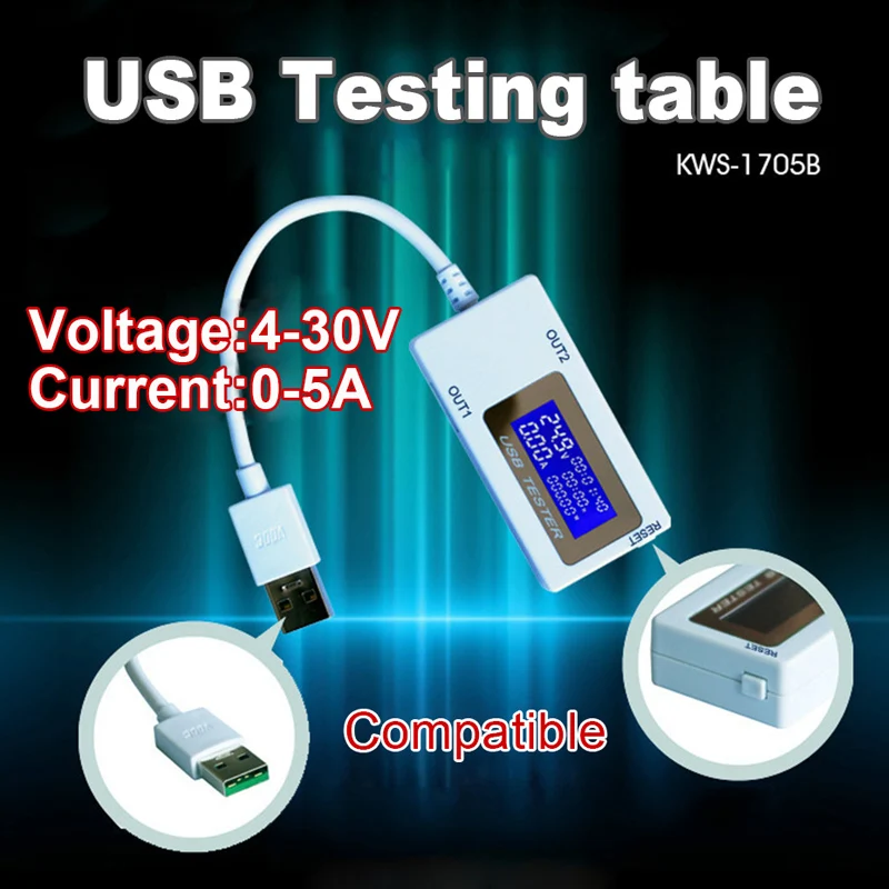 10 в 1 ЖК тестер USB 4 30 5A ток детектор напряжения для huawei Oppo мобильный телефон