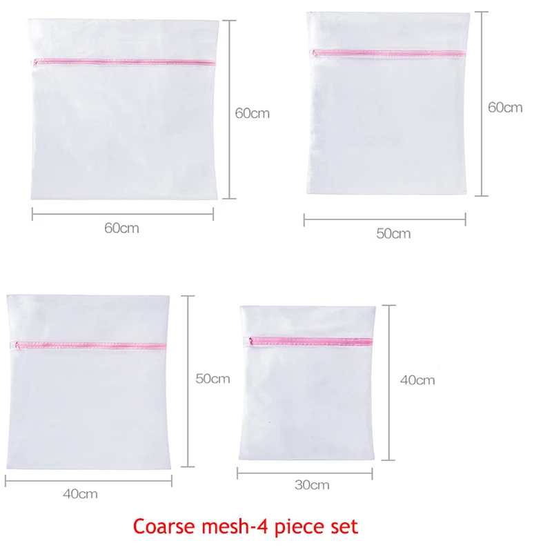 5 Size Mesh Laundry Bag set Polyester Home Organizer Coarse Net Laundry Basket Laundry Bags for Washing Machines Mesh Bra Bag pink laundry basket Laundry Baskets