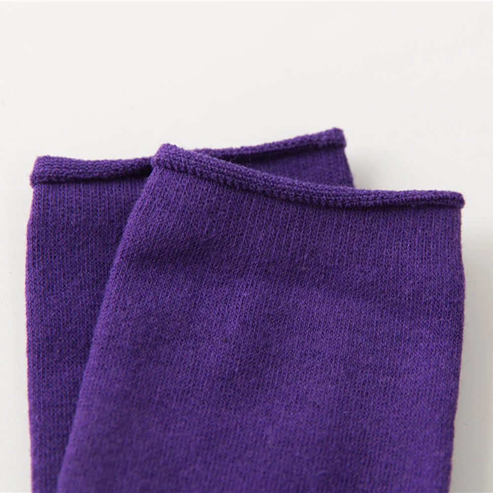 1Pair New Autumn Winter Wear Heap socks Cute Cotton Solid Color School Style Long Soft Piles Socks Edge Curl Socks For Women