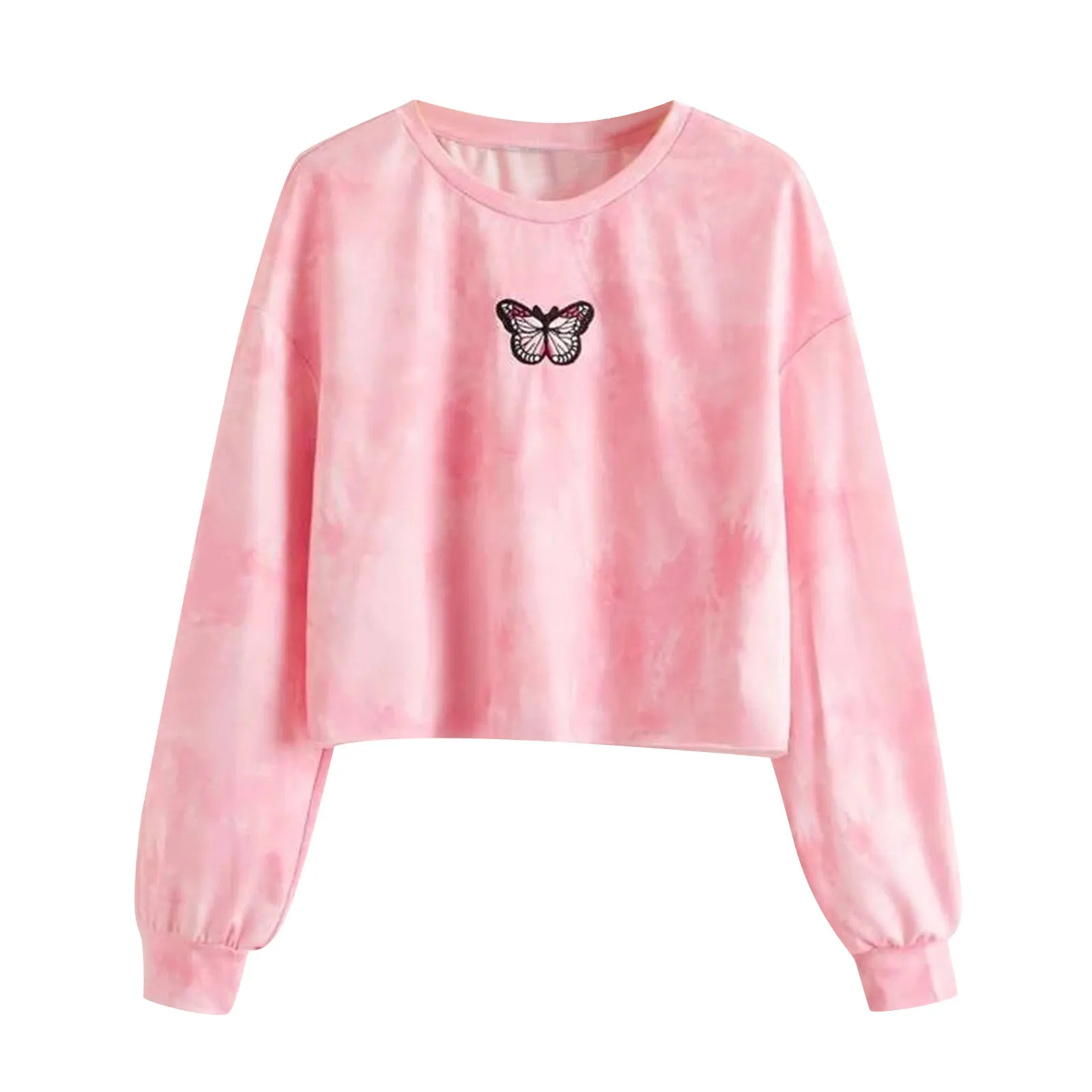 Harajuku Butterfly Print Women Sweatshirt Y2k Casual O-neck Long Sleeve Pullover Top Autumn Female Tracksuit Streetwear#fs 2