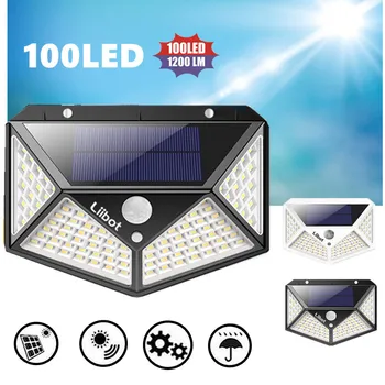

Christmas 100 LED Solar Light Outdoor Solar Lamp Powered Sunlight 3 Modes PIR Motion Sensor for Garden Decoration Wall Street
