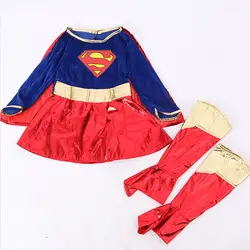 Костюмы на Хэллоуин для девочек Супермен Костюмы Детская Одежда для танцев; костюм для косплея, костюмы для девочек, одежда для сцены