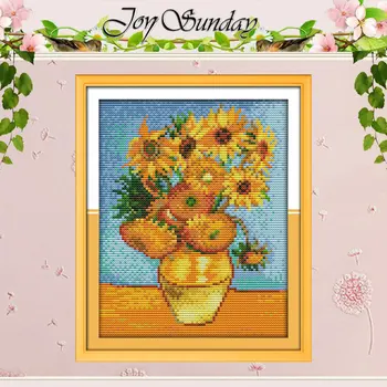 

Van Gogh's Sunflower painting Counted Cross Stitch 11CT 14CT Cross Stitch Set Wholesale Cross-stitch Kit Embroidery Needlework