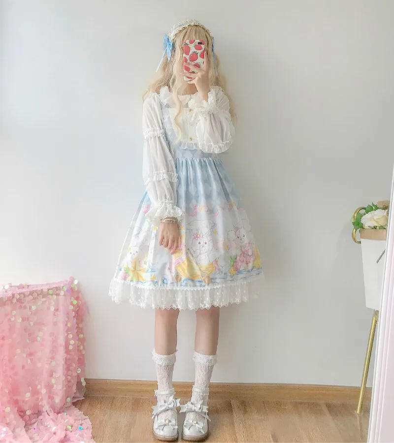 Sleeveless Blue Элегантный Kawaii кружевное платье лолиты, в готическом стиле Костюмы для косплея Винтаж Дворцовая принцесса; Missy платья Ренессанс дамы платье в цветочек, платье - Цвет: Sleeveless Blue