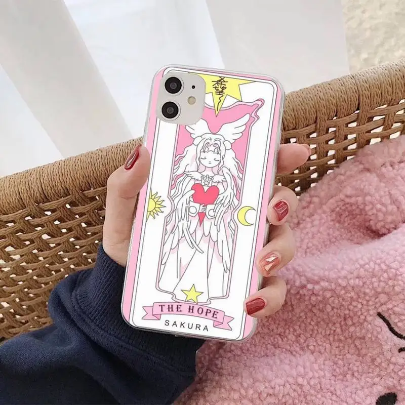 Cardcaptor Sakura Magic wand Moon Phone Case for iphone 13 8 7 6S Plus X 5S SE 2020 XR 11 12 mini pro XS MAX iphone 13 pro max case clear