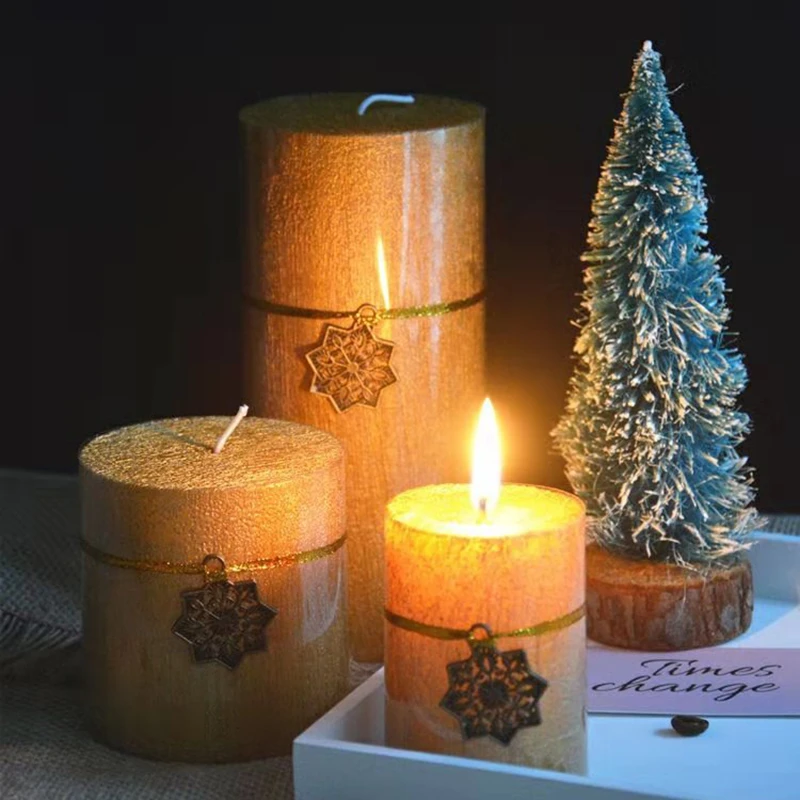 Large Smokeless Candle For Christmas Party Golden Classic Cylindrical Candle Non Scented Candle Fragrance Free Decorative Candle Candles Aliexpress