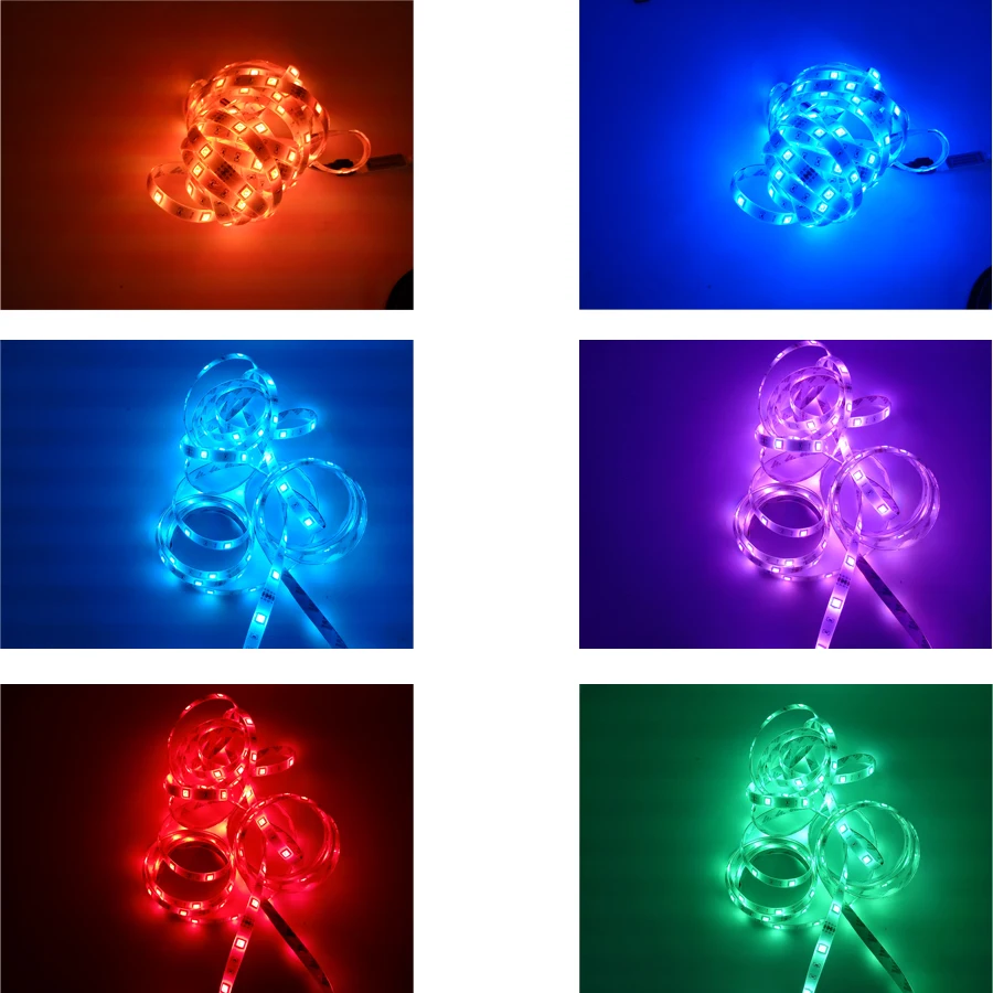 Светодиодная лента RGB, светильник 5050 SMD, 5 м, 10 м, светодиодный светильник, водонепроницаемая лента, источник питания, RGB диод, светодиодный музыкальный ИК-контроллер
