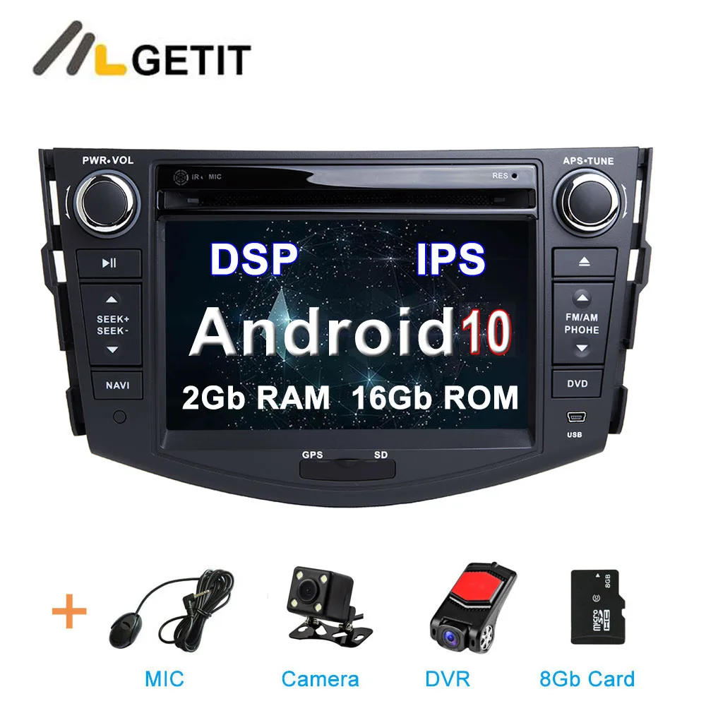 DSP ips Android 10 автомобильный DVD мультимедийный плеер для Toyota RAV 4 RAV4 2006-2012 с Wifi BT Радио Стерео gps - Цвет: 2G CAMERA-DVR-SD-DSP
