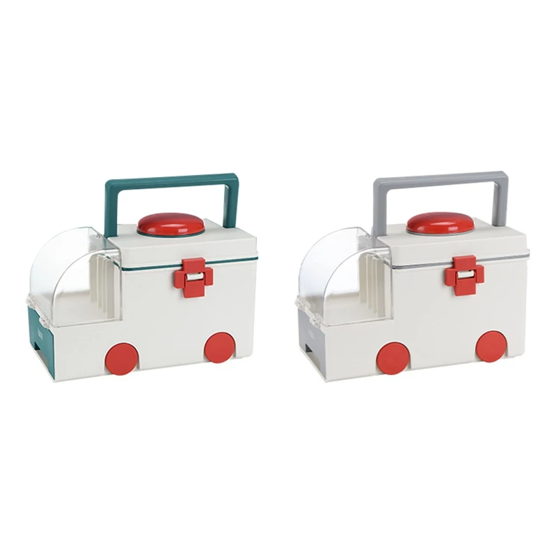 

Medicine Boxes Double-layer Multi-cell First Aid Box Portable Medicine Chest Health Pill Medicine Chest Case Storage Box