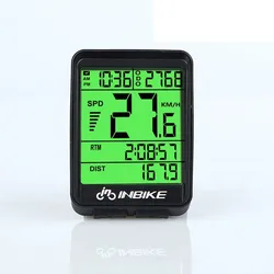 Wireless Rainproof Multifunction Cycling Computer with Odometer and Backlight (Green Wireless)