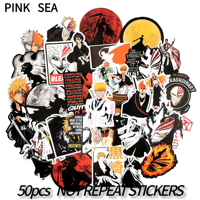 10/30/50Pcs/set Japanese Anime BLEACH Stickers For Guitar DIY TOY Bicycle Motorcycle Car Skateboard Snowboard Laptop Luggage
