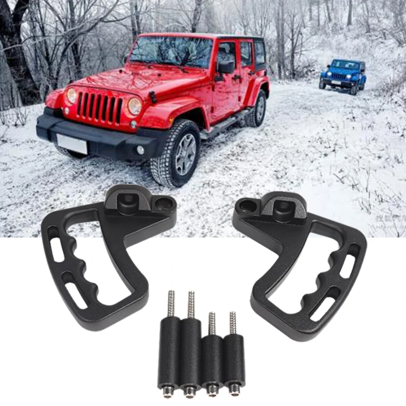 2X Черная передняя рукоятка для Jeep Wrangler JK JKU 2007