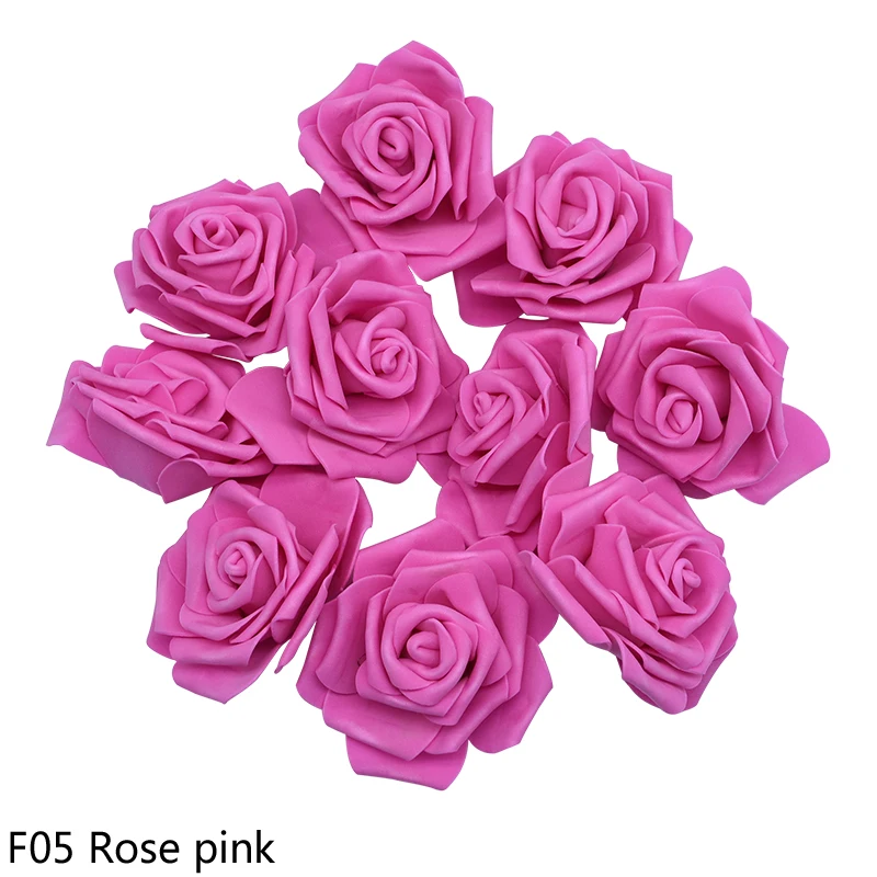 F05 rose red 30 шт./лот 8 см большой ПЭ пены розы искусственные головки цветов для свадебного мероприятия украшения DIY венки дома и сада декоративные принадлежности - Цвет: F05 rose red